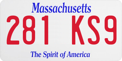 MA license plate 281KS9