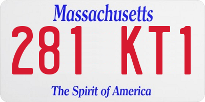 MA license plate 281KT1