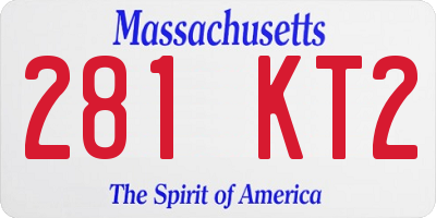 MA license plate 281KT2