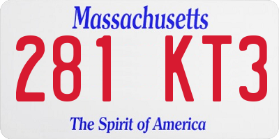 MA license plate 281KT3