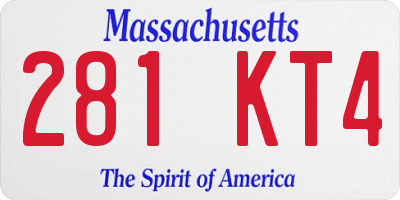 MA license plate 281KT4