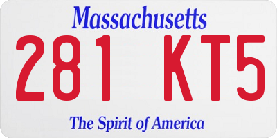 MA license plate 281KT5
