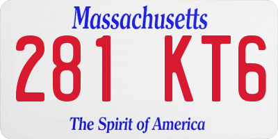 MA license plate 281KT6
