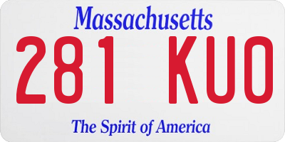 MA license plate 281KU0