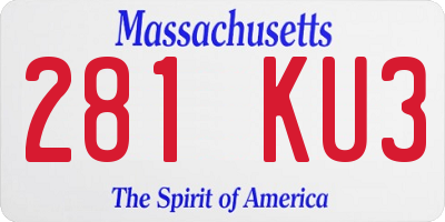 MA license plate 281KU3