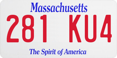 MA license plate 281KU4