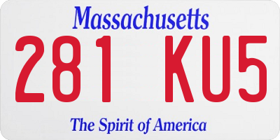 MA license plate 281KU5