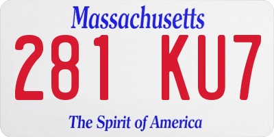 MA license plate 281KU7