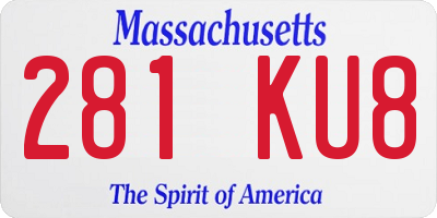 MA license plate 281KU8