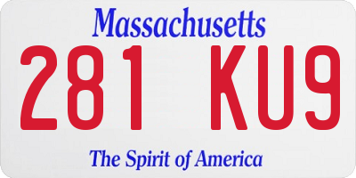 MA license plate 281KU9