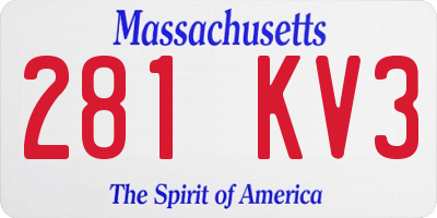 MA license plate 281KV3