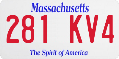 MA license plate 281KV4