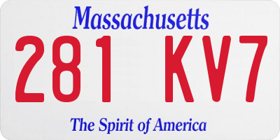MA license plate 281KV7
