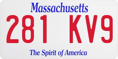 MA license plate 281KV9