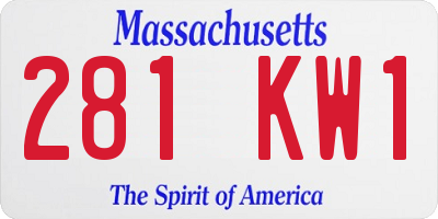 MA license plate 281KW1