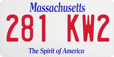 MA license plate 281KW2