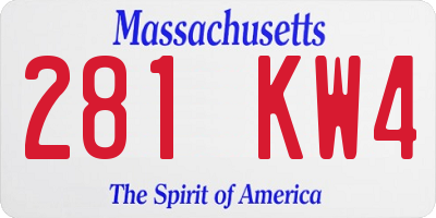 MA license plate 281KW4