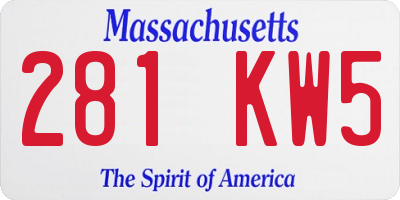 MA license plate 281KW5
