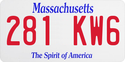 MA license plate 281KW6
