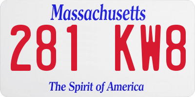 MA license plate 281KW8