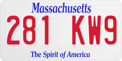 MA license plate 281KW9