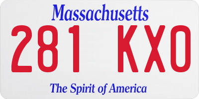 MA license plate 281KX0