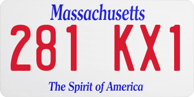 MA license plate 281KX1