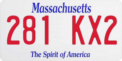 MA license plate 281KX2