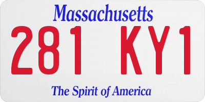 MA license plate 281KY1