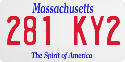 MA license plate 281KY2