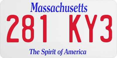 MA license plate 281KY3