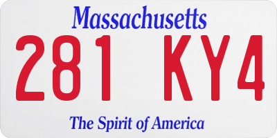 MA license plate 281KY4