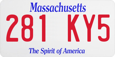 MA license plate 281KY5
