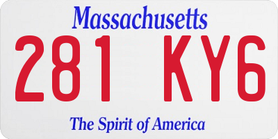 MA license plate 281KY6