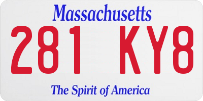 MA license plate 281KY8