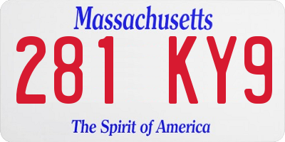 MA license plate 281KY9