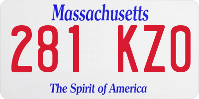 MA license plate 281KZ0