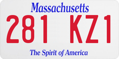 MA license plate 281KZ1