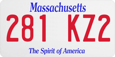 MA license plate 281KZ2