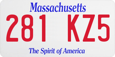 MA license plate 281KZ5