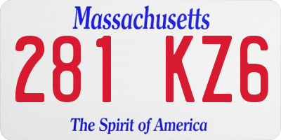 MA license plate 281KZ6