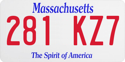 MA license plate 281KZ7