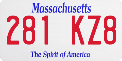 MA license plate 281KZ8