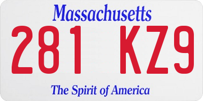 MA license plate 281KZ9