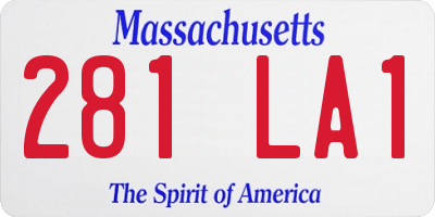 MA license plate 281LA1