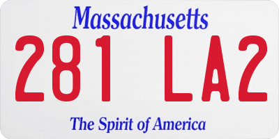 MA license plate 281LA2