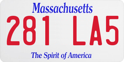 MA license plate 281LA5