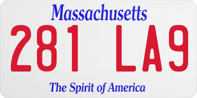 MA license plate 281LA9