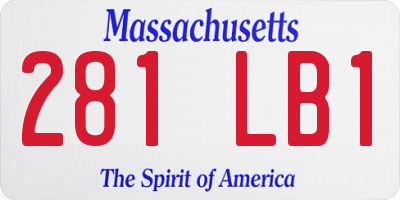 MA license plate 281LB1