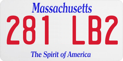 MA license plate 281LB2